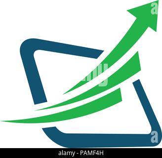 arrow and finance marketing Elegant logo concept Stock Vector