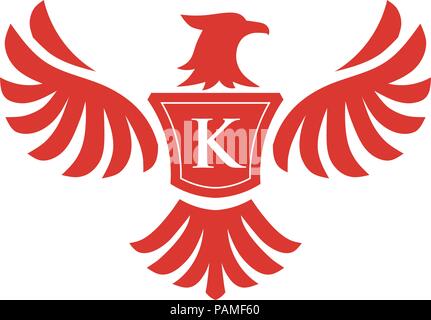 elegant phoenix with letter K consulting logo concept, eagle with letter K logo concept Stock Vector