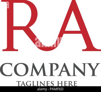 creative RA letter logo, innovative RA letter vector set, R and A logo vector Stock Vector
