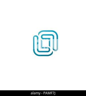 Abstract logo business, Corporate identity design element, Industry, finance, bank logotype idea, Square group, network integrate, technology interact Stock Vector