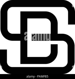 Creative blue letter SD s d logo with leading lines and road concept ...