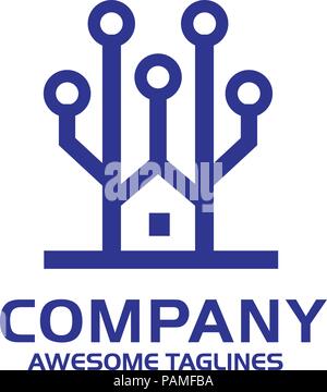 tech house, electronic Circuit board house icon, Home automation concept, Vector illustration Eps 10 Stock Vector