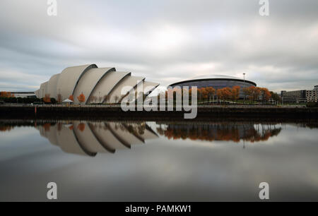 Glasgow Armadillo And The Hydro In Autumn Stock Photo