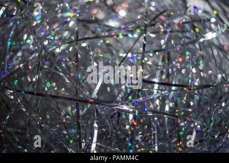Früher war mehr Lametta, Macro photo of tinsel Stock Photo