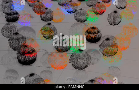 Colorful abstract background made with photo collage technique. Digital art with round brush strokes creating , rustic, natural look. Stock Photo