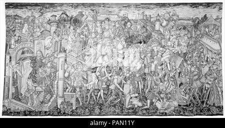 Episodes in the Story of the Vengeance of Our Lord. Culture: South Netherlandish. Dimensions: Overall: 165 x 336in. (419.1 x 853.4cm). Date: ca. 1460-70. Museum: Metropolitan Museum of Art, New York, USA. Stock Photo