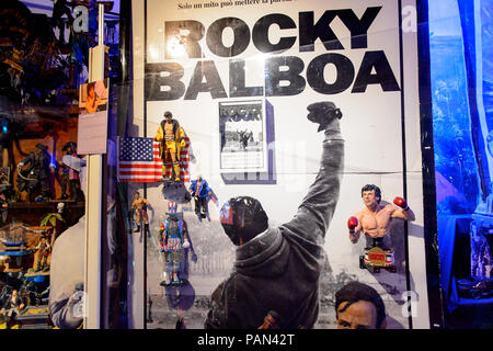 GENOVA, ITALY - MAY 4, 2016: Rocky Balboa, International cinema museum in Genova, Italy. Museum with collections about the popular Hollywood movies. Stock Photo