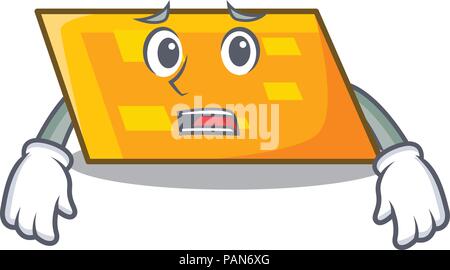 Afraid parallelogram mascot cartoon style Stock Vector