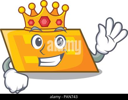 King parallelogram mascot cartoon style Stock Vector