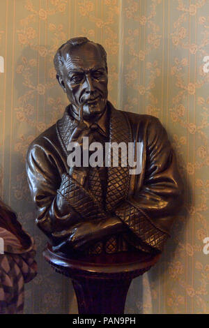 LONDON, ENGLAND - JUL 22, 2016: Interior of the Sherlock Holmes Museum, 221 Baker Street, London. Sherlock Holmes  is a fictional private detective cr Stock Photo