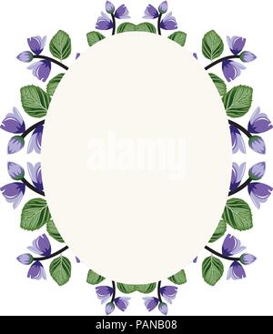 Cute Flower Floral Wreath Frame Flat Illustration Stock Vector