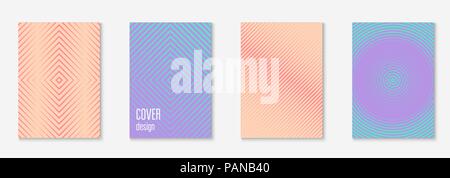 Minimalistic cover template set with gradients Stock Vector