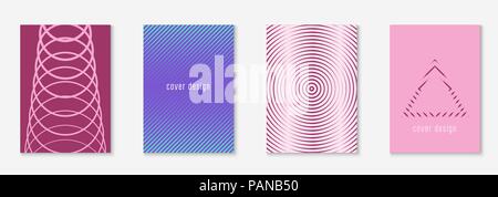 Minimalistic cover template set with gradients Stock Vector
