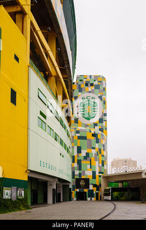 LISBON, PORTUGAL - OCT 17, 2016: Exterior of the Estadio Jose Alvalade, the home stadium for the  Sporting Clube de Portugal Stock Photo