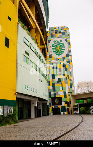 LISBON, PORTUGAL - OCT 17, 2016: Exterior of the Estadio Jose Alvalade, the home stadium for the  Sporting Clube de Portugal Stock Photo