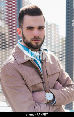 Portrait of bearded young man Stock Photo
