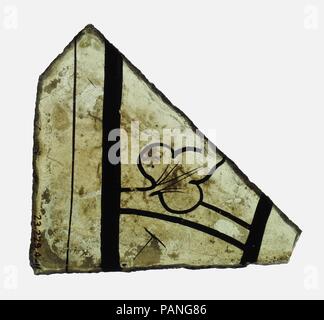 Glass Fragment. Culture: French. Dimensions: 3 1/2 x 3 in. (8.9 x 7.6 cm). Date: 14th century. Museum: Metropolitan Museum of Art, New York, USA. Stock Photo