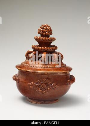 Sugar bowl. Culture: American. Dimensions: H. 5 3/4 in. (14.6 cm); Diam. 4 3/4 in. (12.1 cm). Maker: Attributed to John Nice (1785-1867). Date: ca. 1830. Museum: Metropolitan Museum of Art, New York, USA. Stock Photo