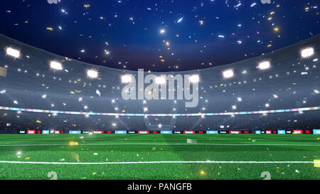 Professional evening soccer stadium background. Stadium and crowd are made  in 3D Stock Photo - Alamy