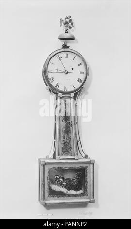 Banjo Clock. Culture: American. Dimensions: 34 1/2 x 10 in. (87.6 x 25.4 cm). Maker: Aaron Willard Jr. (1783-1864). Date: ca. 1825. Museum: Metropolitan Museum of Art, New York, USA. Stock Photo
