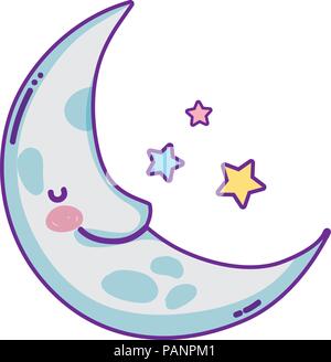 moon satellite kawaii character vector illustration design Stock Vector ...