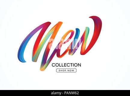 Calligraphy New collection. Colorful modern flow lettering. Vector illustration Stock Vector