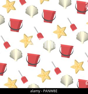 funny beach recreation things background Stock Vector