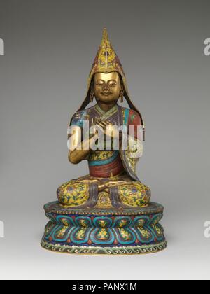 Figure of a Lama. Culture: China. Dimensions: H. 16 1/2 in. (41.9 cm); W. 9 in. (22.9 cm); D. 7 5/8 in. (19.4 cm). Museum: Metropolitan Museum of Art, New York, USA. Stock Photo