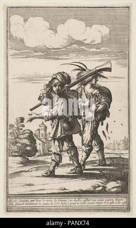 Two Marauders. Artist: Abraham Bosse (French, Tours 1602/1604-1676 Paris). Dimensions: Sheet: 7 5/16 x 4 1/2 in. (18.5 x 11.4 cm)  Plate: 7 1/8 x 4 3/8 in. (18.1 x 11.1 cm). Series/Portfolio: The French Guards  (Les gardes françaises). Date: mid to late 17th century. Museum: Metropolitan Museum of Art, New York, USA. Stock Photo