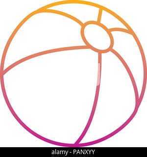 degraded line beach ball inflatable toy of summer Stock Vector