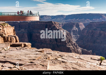 Skywalk, West Rim, Hualapai Indian Reservation, Grand Canyon National Park, United States of America, Tuesday, May 29, 2018. Stock Photo