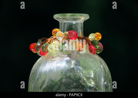 Decorative, Jeweled Glass Vase at a wedding Stock Photo