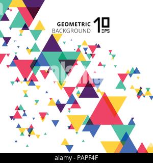 Abstract colorful and creative modern geometric overlapping triangles on white background. Vector illustration Stock Vector