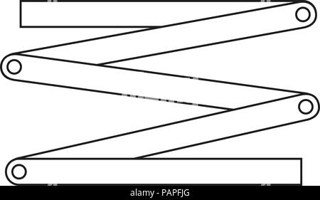 Line art black and white folding ruler Stock Vector
