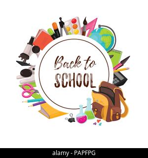 back to school composition Stock Vector