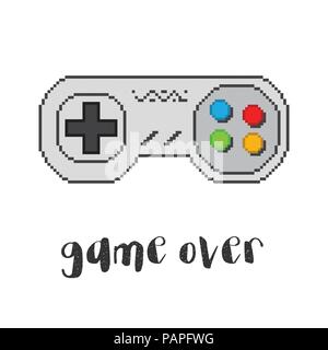 Vector pixel game controller Stock Vector