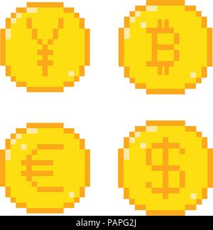 pixel icons set Stock Vector