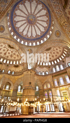 Blue Mosque Interior in Istanbul Stock Photo
