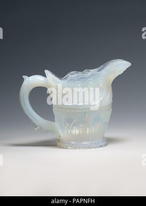 Cream pitcher. Culture: American. Dimensions: H. 4 1/8 in. (10.5 cm). Manufacturer: Probably Boston & Sandwich Glass Company (American, 1825-1888, Sandwich, Massachusetts). Date: 1830-40. Museum: Metropolitan Museum of Art, New York, USA. Stock Photo
