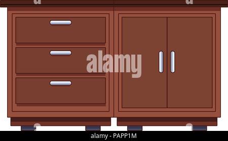 kitchen wooden cabinet isolated Stock Vector