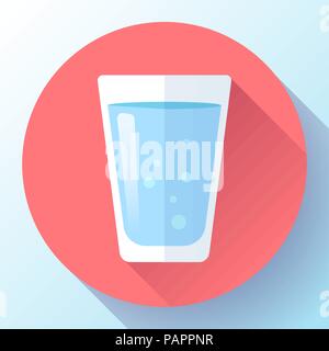 glass of water icon flat design Stock Vector