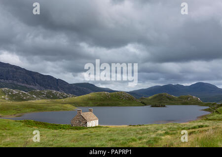 The bothy next to Loch Stack, Sutherland, Scotland, UK Stock Photo