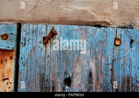 Part of window on old house, close-up Stock Photo