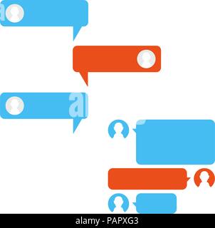 Vector Phone Chat Interface. Messenger, Speech Bubbles. Chatting Vector Design Elements Set for You Design Stock Vector