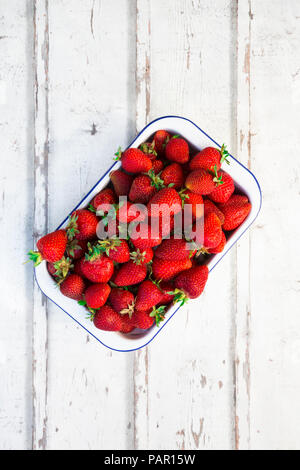 Bowl of strawberries Stock Photo