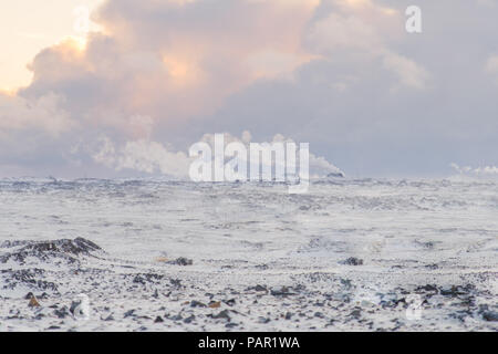 View South West from the Bridge Between Continents, along the Reykjanes Peninsula, Southern Iceland Stock Photo