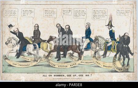 All on Hobbies, Gee Up, Gee Ho!. Artist: Edward Williams Clay (American, Philadelphia, Pennsylvania 1799-1857 New York). Dimensions: sheet: 10 7/8 x 18 9/16 in. (27.7 x 47.2 cm). Published in: New York. Publisher: Henry R. Robinson (American, active ca. 1830/33-1850). Date: 1838. Museum: Metropolitan Museum of Art, New York, USA. Stock Photo
