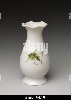 Vase with crickets. Culture: China. Dimensions: H. 4 in. (10.2 cm).  Crickets, which have long been kept as pets in China, are symbols of happiness (xi) and auspiciousness (xi) in part because one name for these insects is xishuai and the initial character, xi, serves as a homonym for both words. This pair has both a Hongxian mark and a second mark reading jurentang, or the Hall where Benevolence Resides. Jurentang is the name of a house where Yuan Shikai (1859-1916), the autocratic first president of the Republic of China, lived and had his office. Museum: Metropolitan Museum of Art, New York Stock Photo