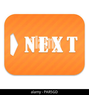 Big orange button isolated next with arrow Stock Photo