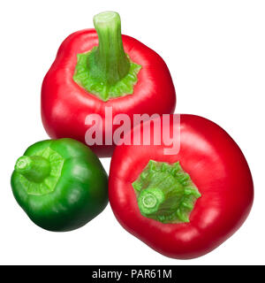 Orias cseresznye Giant cherry paprika peppers, ripe and green (Capsicum annuum var. cerasiforme fruits) Stock Photo